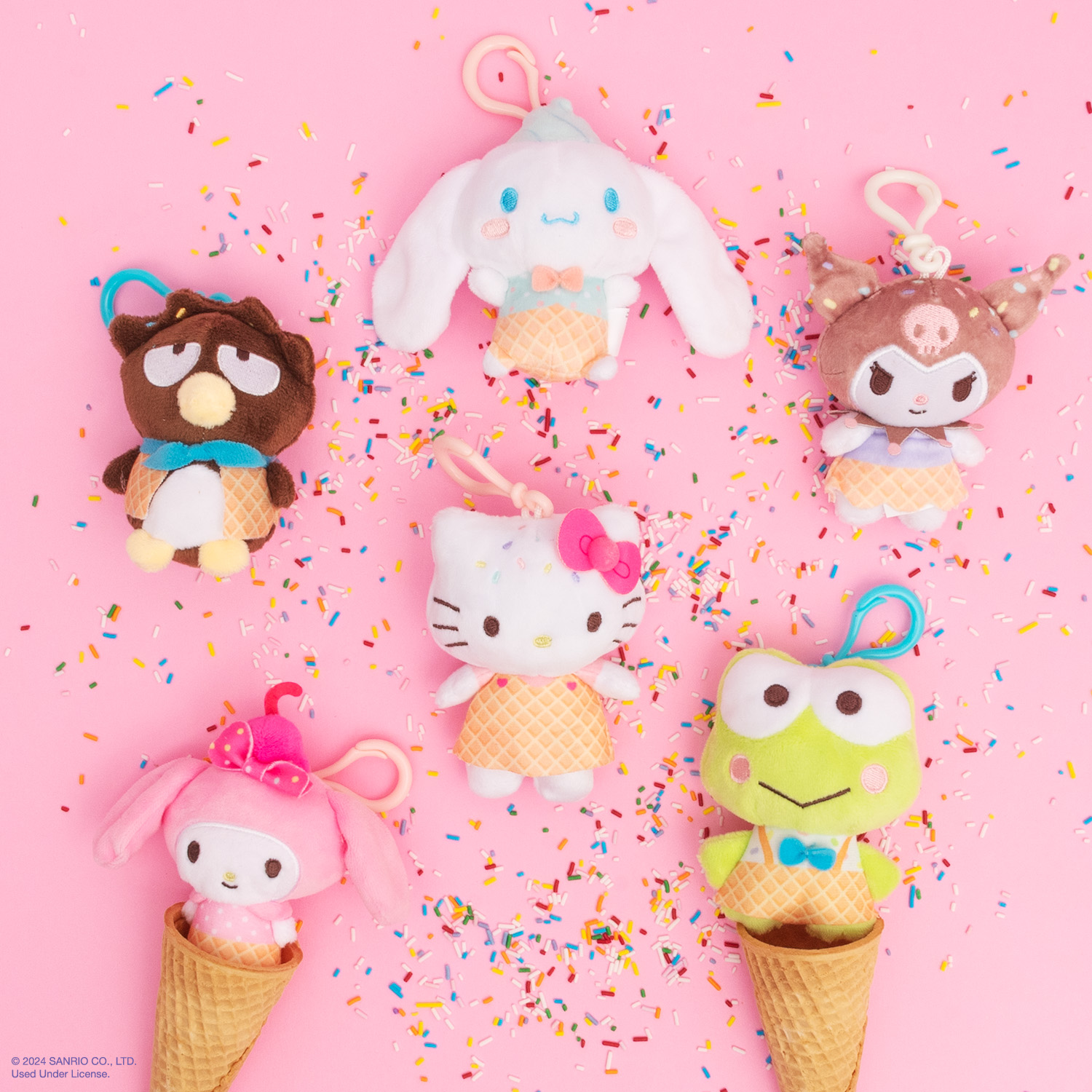 Hello Kitty & Friends Plush Danglers Ice Cream Series